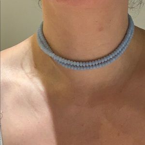 HAND MADE! Baby blue stone choker